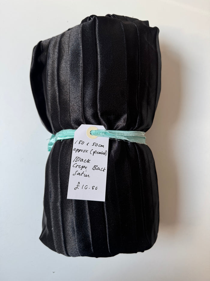 Black Crepe Back Satin Remnant