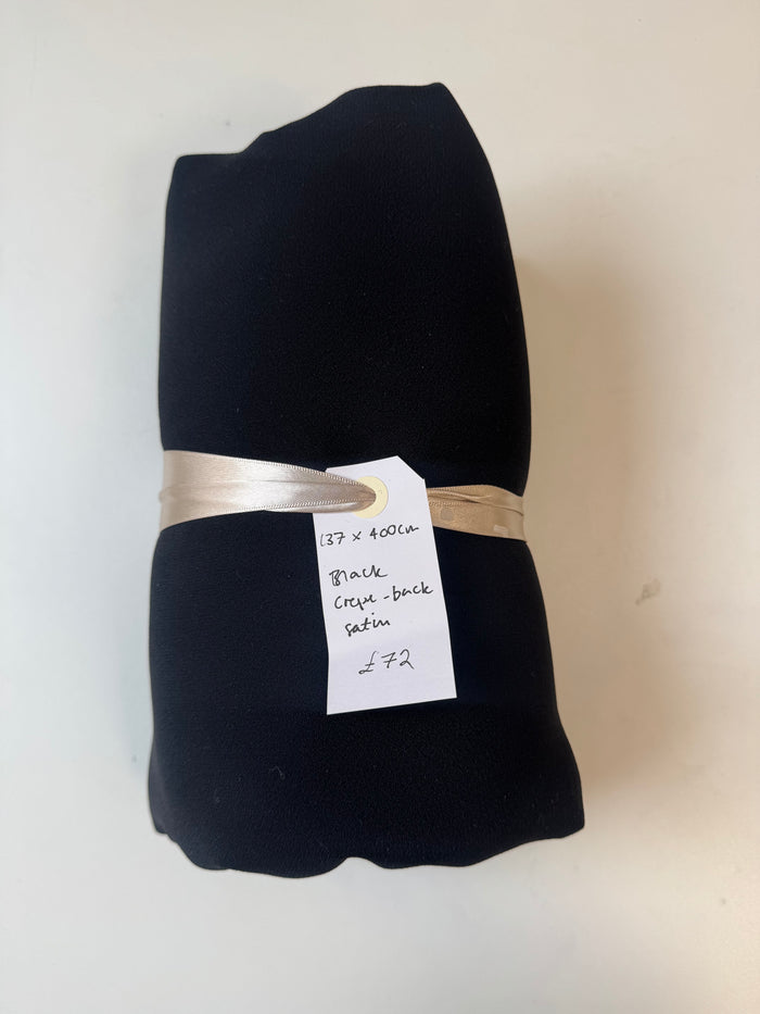 Black Crepe-Back Satin Remnant