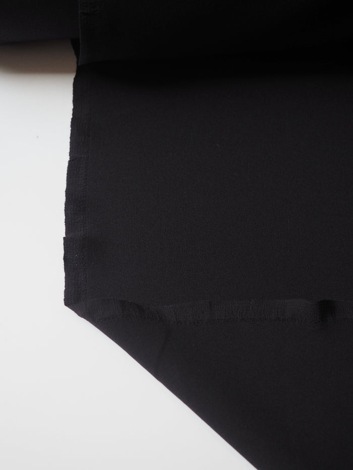 Black Double Silk Crepe