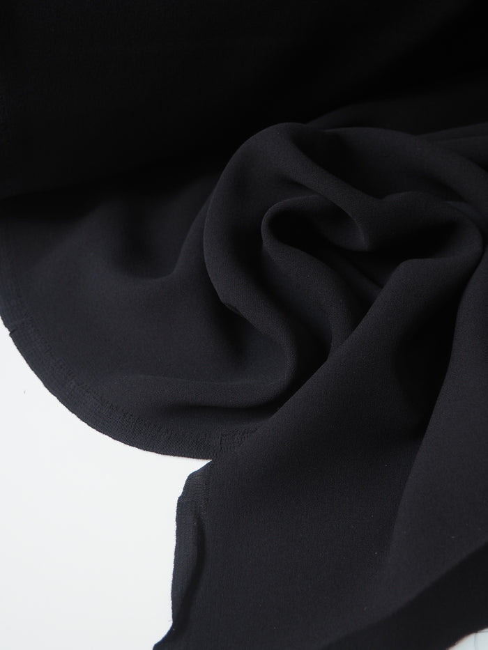 Black Double Silk Crepe