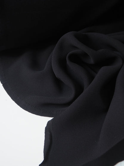 Black Double Silk Crepe