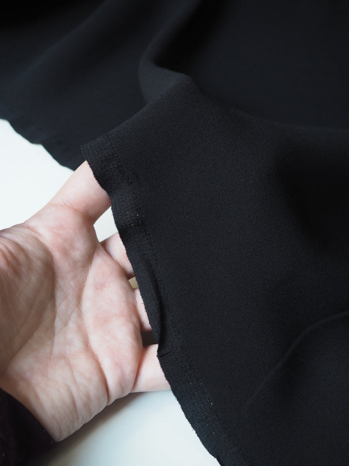 Black Double Silk Crepe