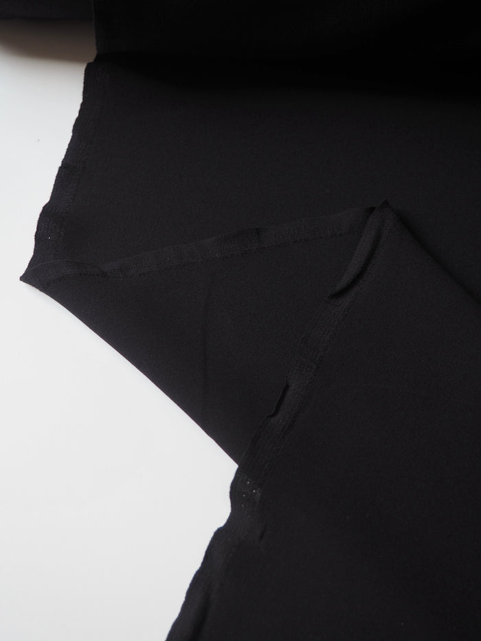 Black Double Silk Crepe