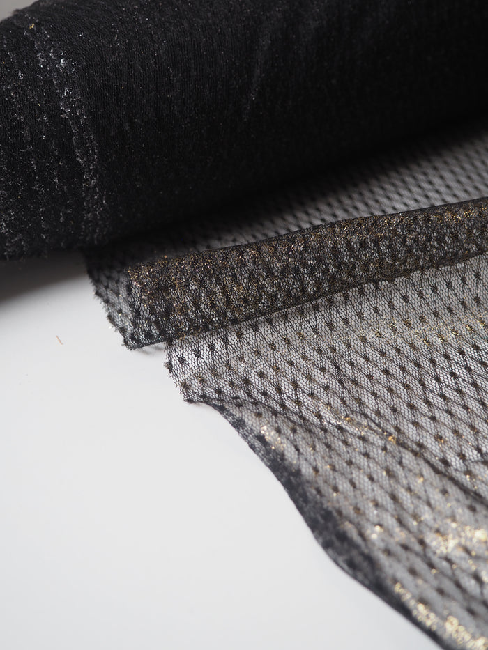 Black + Gold Foiled Diamond Tulle