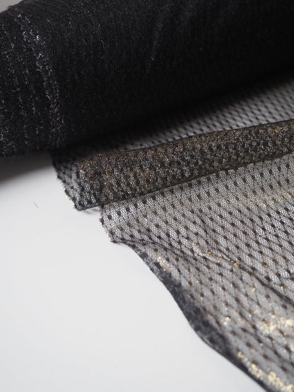 Black + Gold Foiled Diamond Tulle