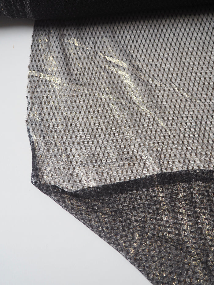Black + Gold Foiled Diamond Tulle