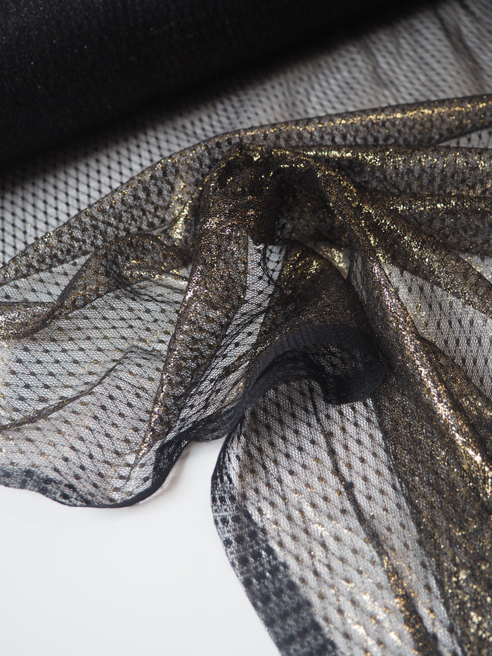 Black + Gold Foiled Diamond Tulle