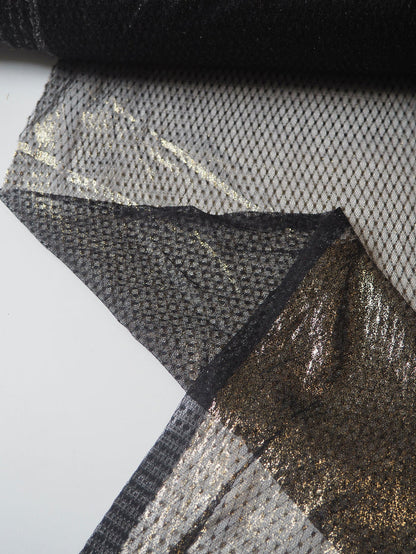 Black + Gold Foiled Diamond Tulle