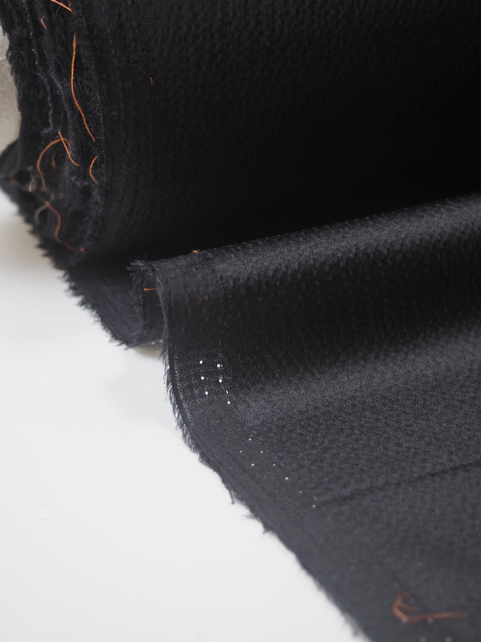 Black Hammered Silk Satin
