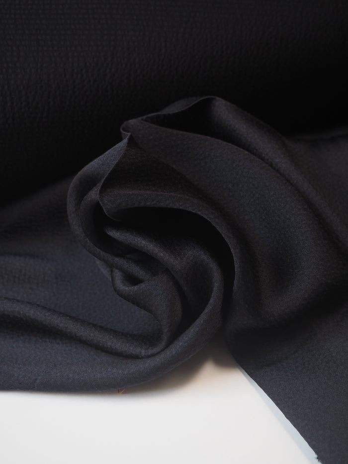 Black Hammered Silk Satin