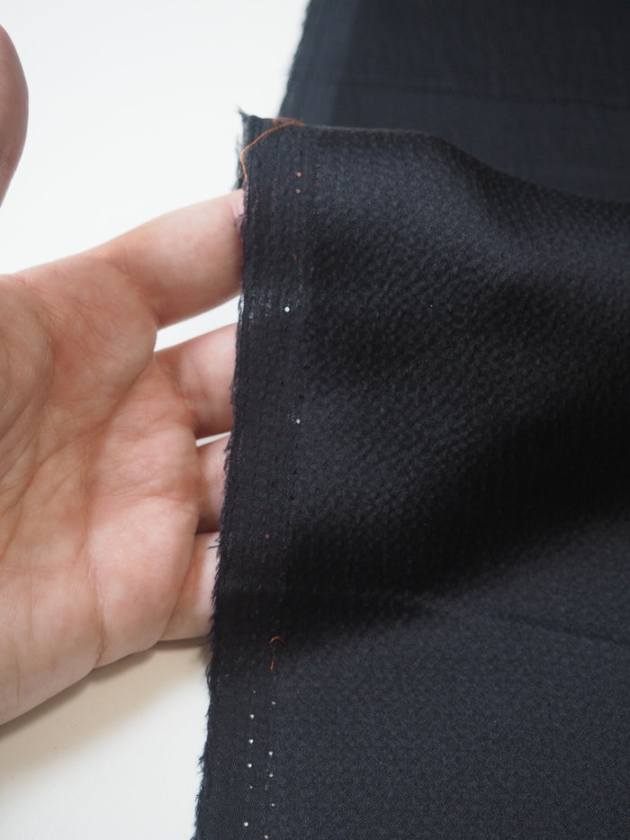 Black Hammered Silk Satin
