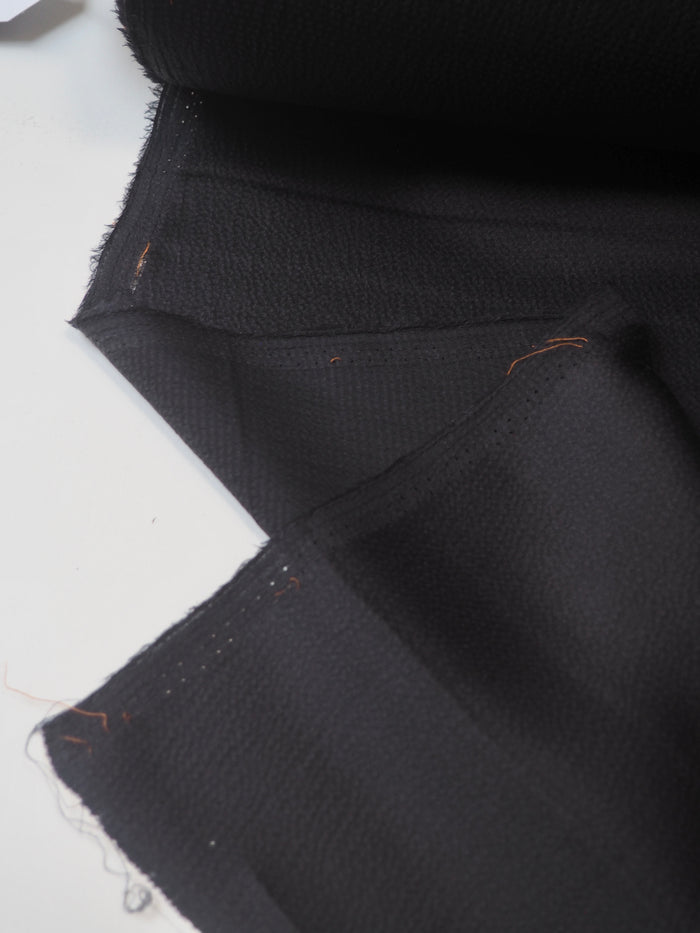 Black Hammered Silk Satin