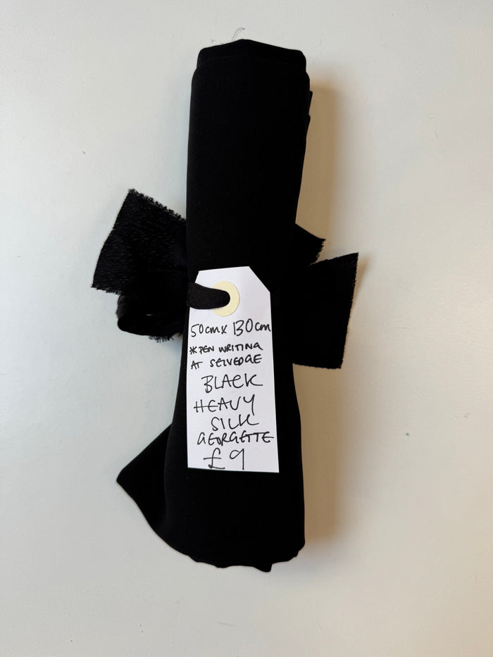 Black Heavy Silk Georgette Remnant