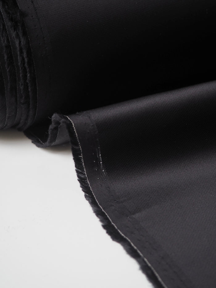 Black Heavy Viscose Satin Twill