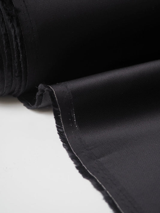 Black Heavy Viscose Satin Twill
