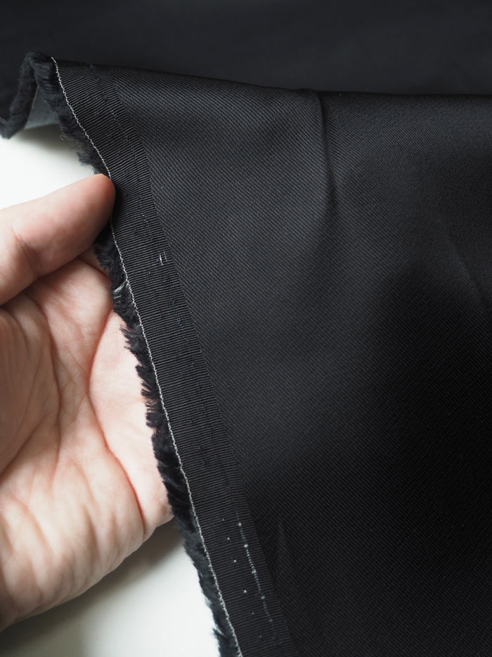 Black Heavy Viscose Satin Twill