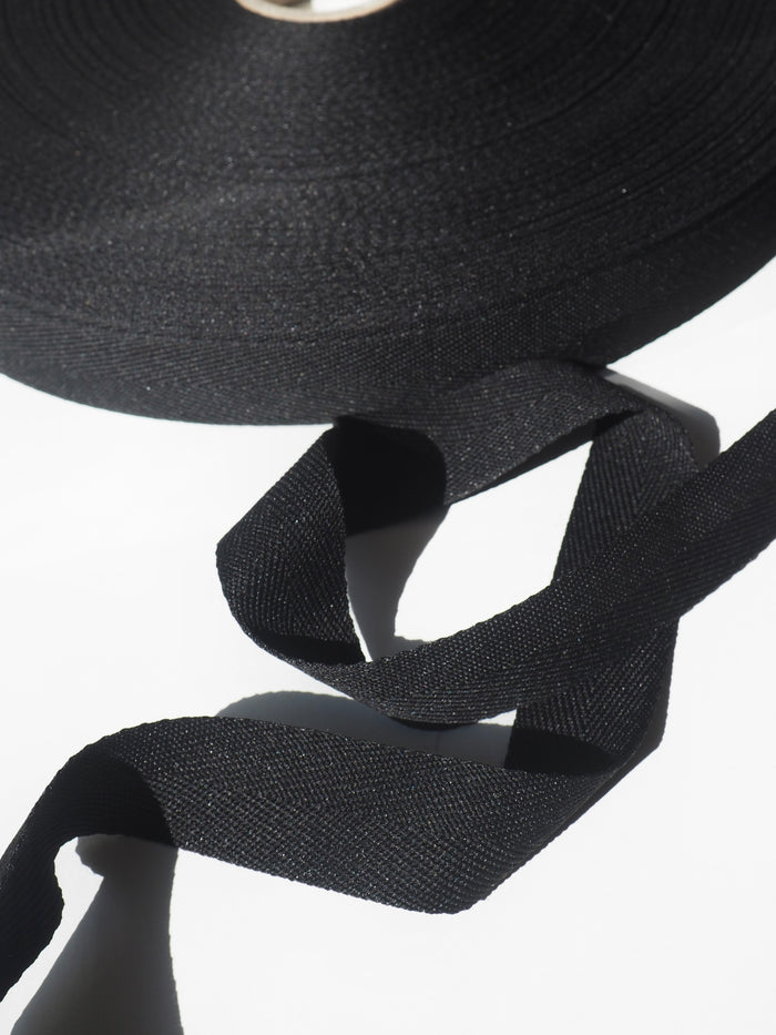 Black Herringbone Webbing 24mm