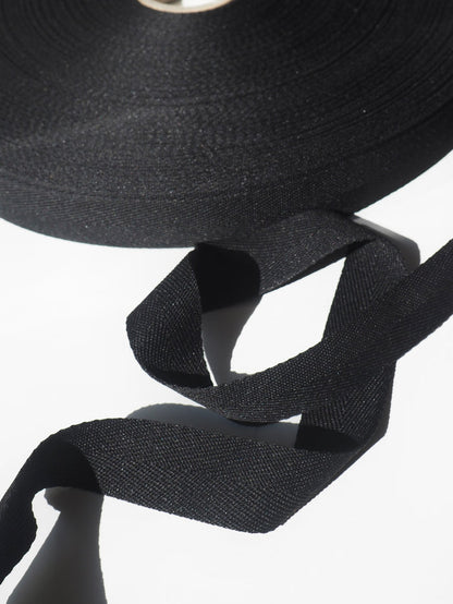 Black Herringbone Webbing 24mm