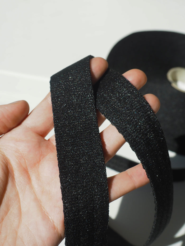 Black Knit Webbing 25mm