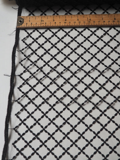 Black Lattice Embroidered Tulle