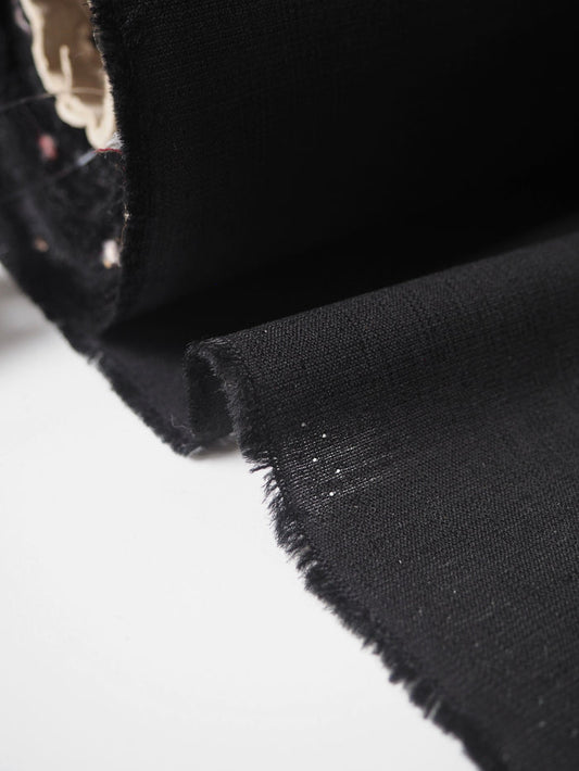 Black Lightweight Linen/Viscose Canvas