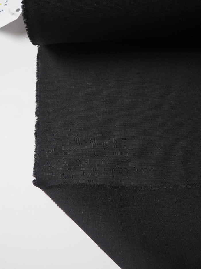 Black Lightweight Linen/Viscose Canvas
