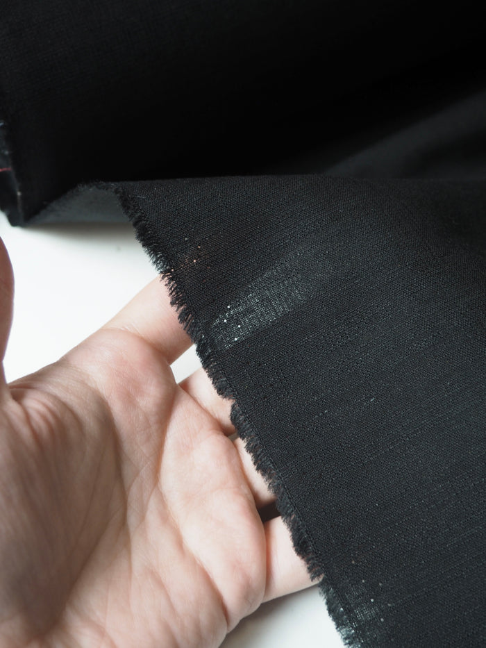 Black Lightweight Linen/Viscose Canvas