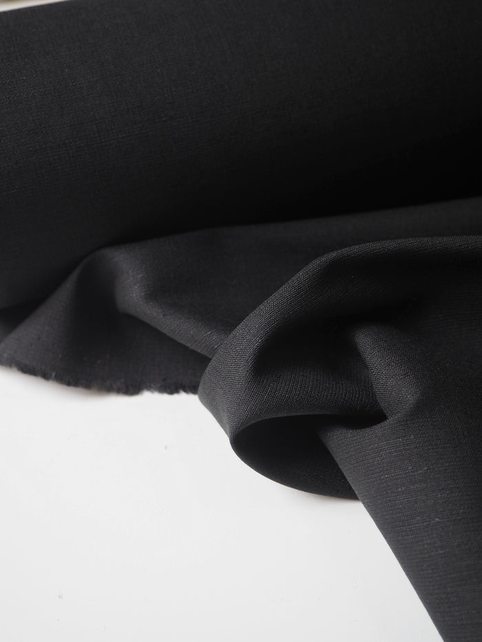 Black Linen/Viscose Canvas