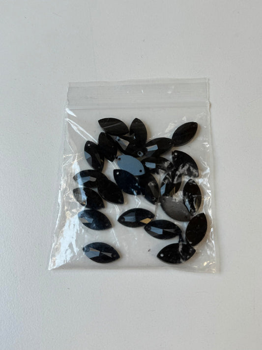 Black Marquise Flat Beads 19g