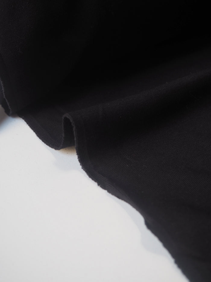 Black Mediumweight Cotton 1x1 Jersey