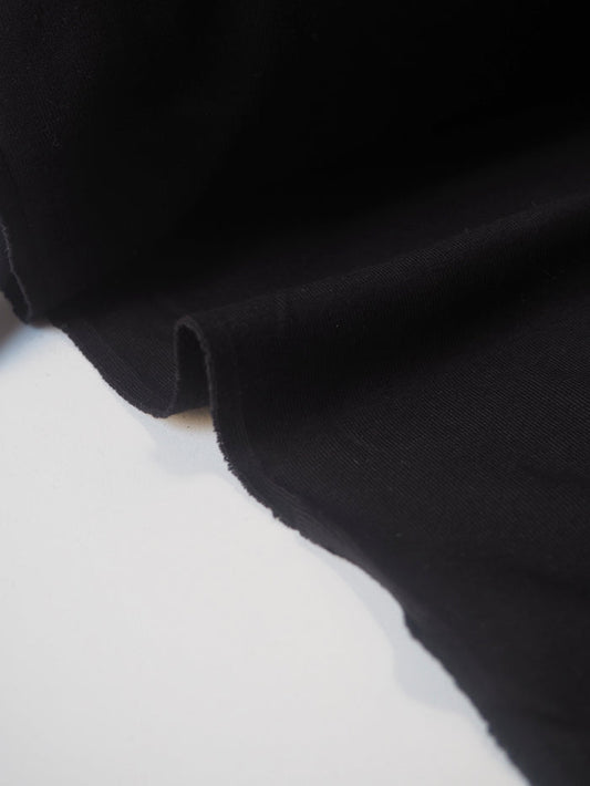 Black Mediumweight Cotton 1x1 Jersey