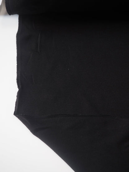 Black Mediumweight Cotton 1x1 Jersey
