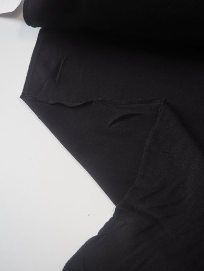 Black Mediumweight Cotton 1x1 Jersey