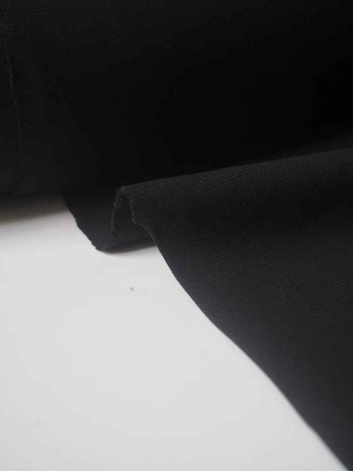 Black Mediumweight Viscose Interlock Jersey