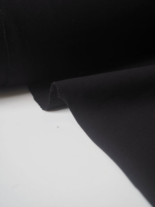 Black Mediumweight Viscose Interlock Jersey