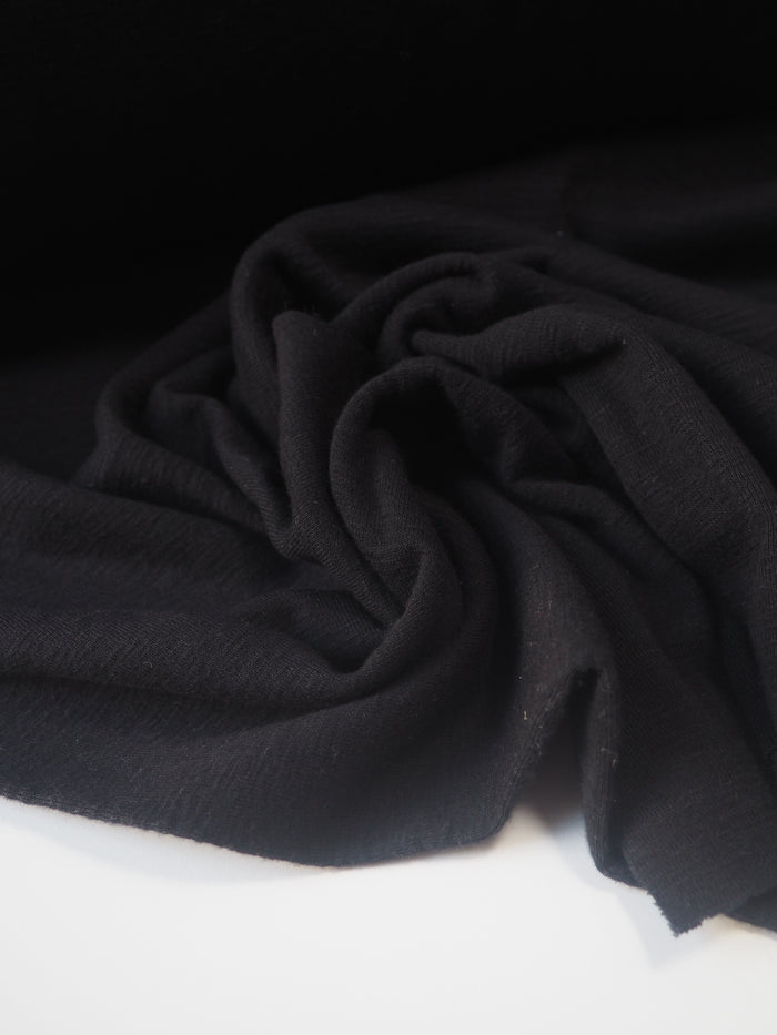 Black Melange Circular Cotton 1x1 Rib Jersey