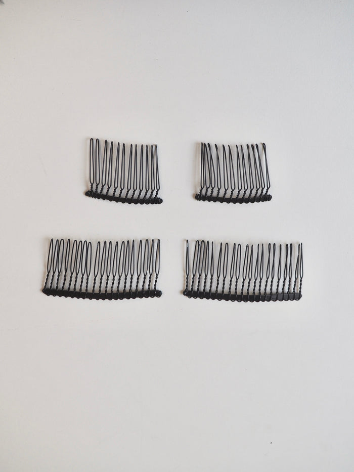 Black Metal Hair Comb Slides