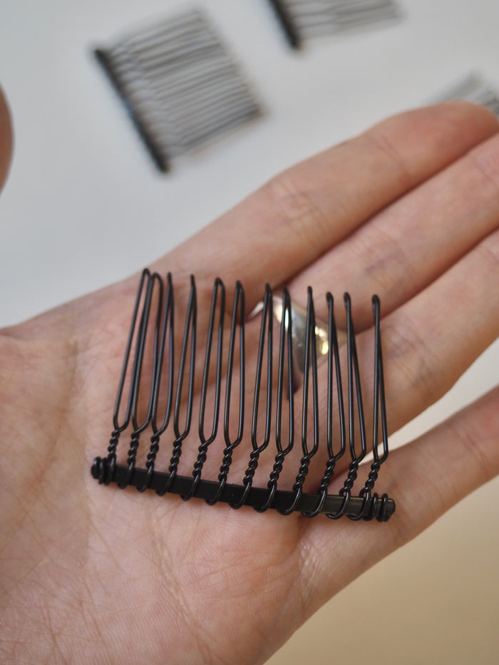 Black Metal Hair Comb Slides
