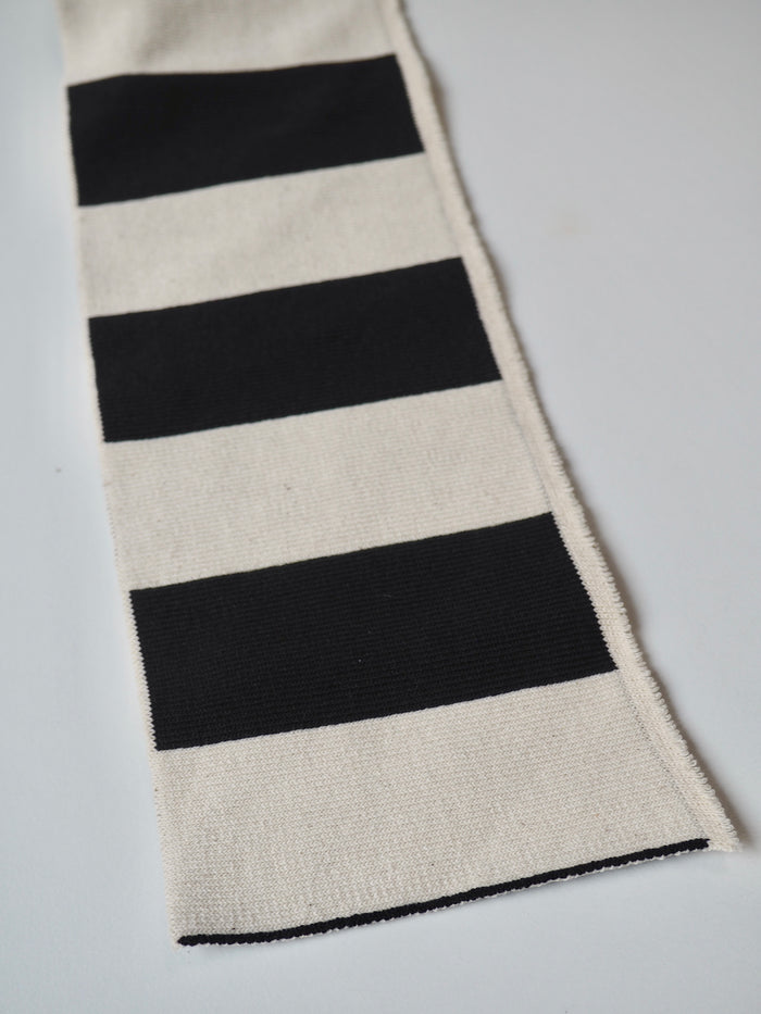 Black + Natural Stripe Ribbed Cuff 10cm
