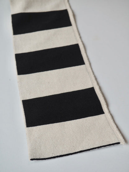 Black + Natural Stripe Ribbed Cuff 10cm