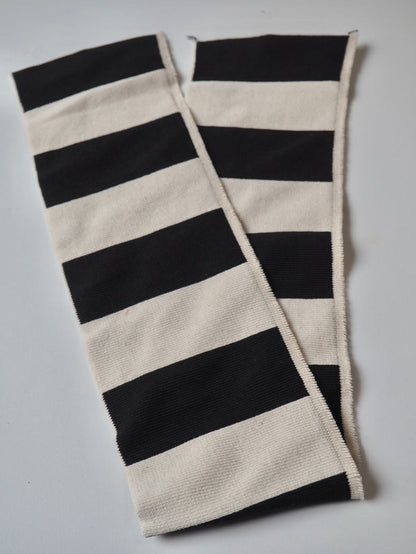 Black + Natural Stripe Ribbed Cuff 10cm
