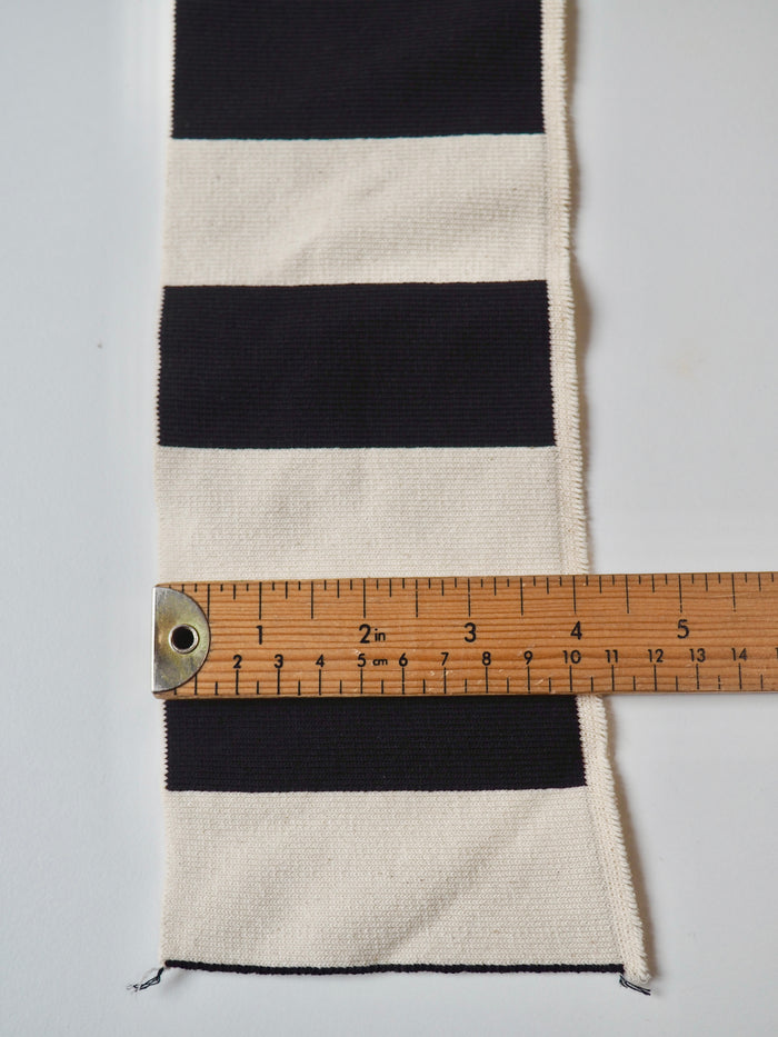 Black + Natural Stripe Ribbed Cuff 10cm