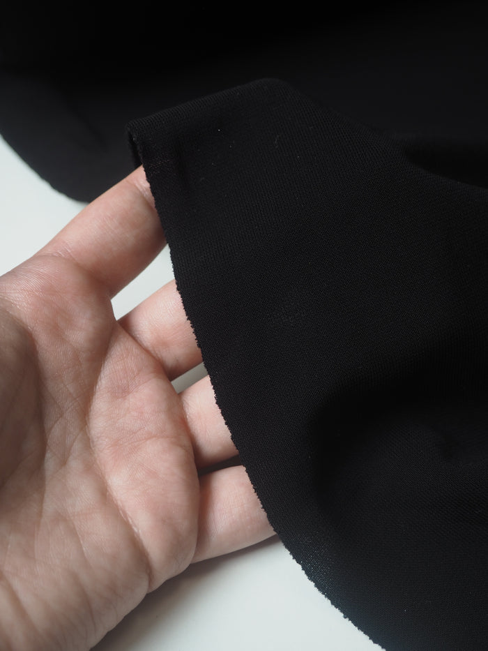 Black Nylon/Viscose Double Jersey