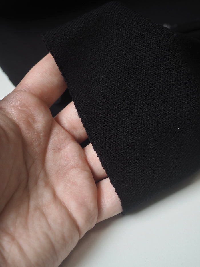 Black Nylon/Viscose Double Jersey