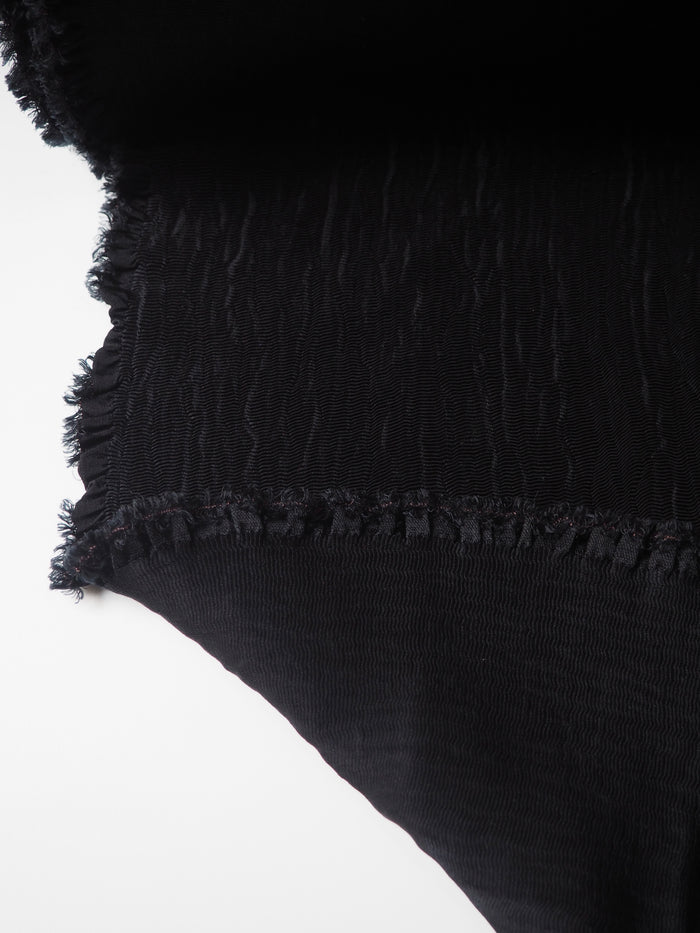 Black Plissé Cupro Cloqué