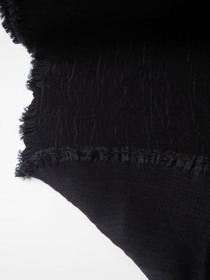 Black Plissé Cupro Cloqué