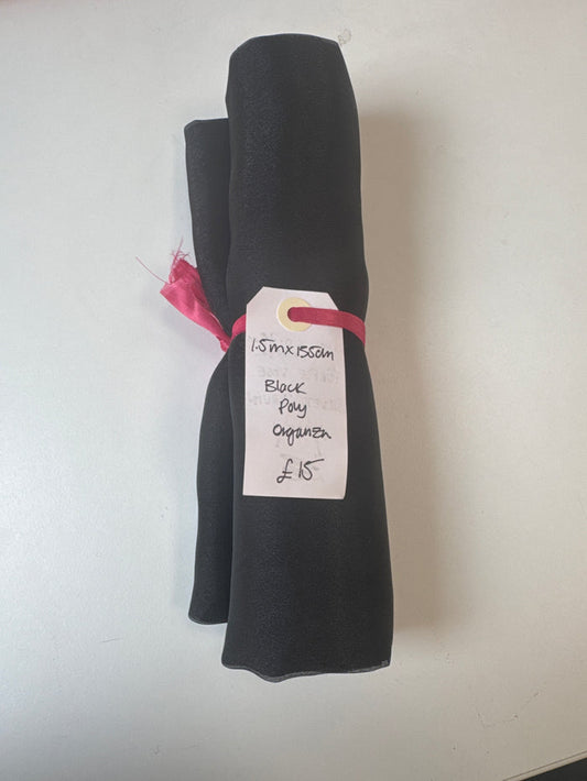 Black Poly Organza Remnant