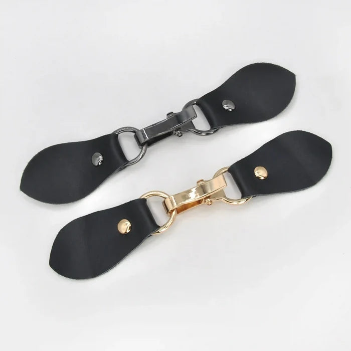Black PU Snap Belt Buckle With Black Nickle | 2 Piece