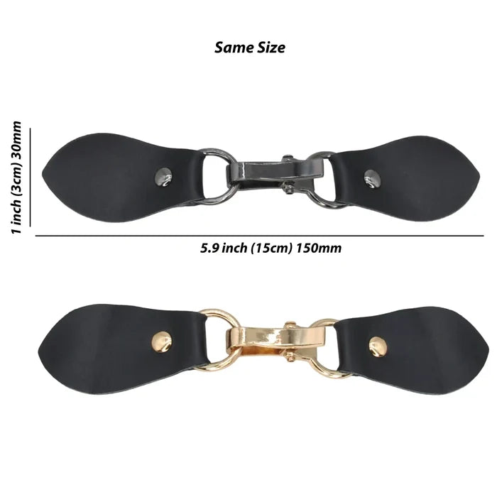 Black PU Snap Belt Buckle With Black Nickle | 2 Piece
