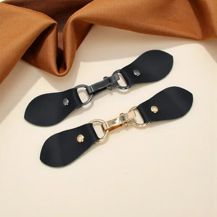 Black PU Snap Belt Buckle With Black Nickle | 2 Piece